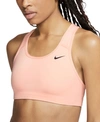 Nike Swoosh Women's Medium-support Non-padded Sports Bra (washed Coral) - Clearance Sale In Washed Coral,black