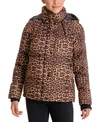 BCBGENERATION BCBGENERATION LEOPARD-PRINT HOODED PUFFER COAT