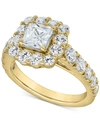Marchesa Certified Diamond Princess Bridal Set (4 Ct. T.w.) In 18k White, Yellow Or Rose Gold In Yellow Gold