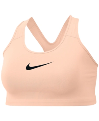 Nike Swoosh Women's Medium-support Non-padded Sports Bra (plus Size) In Pink