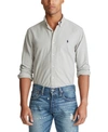 Polo Ralph Lauren Men's Big And Tall Classic Fit Garment-dyed Long-sleeve Oxford Shirt In Grey Fog