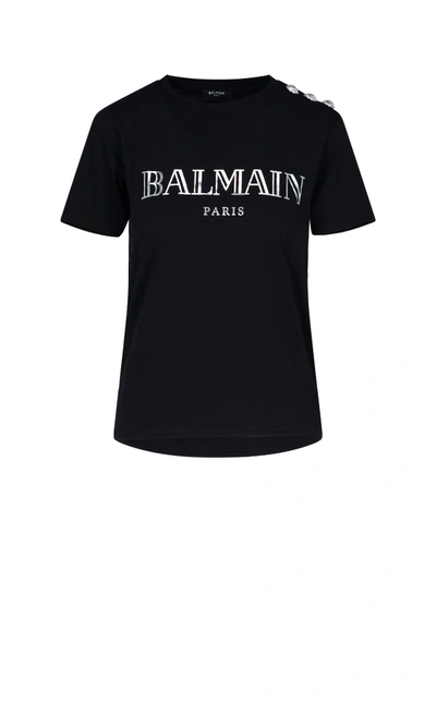 Balmain Short Sleeve T-shirt In Black