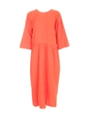 Sofie D'hoore 3/4s Dress Pleats All Around Waist In Woven Orange Sunset