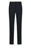 Saint Laurent Mid-rise Slim-leg Wool-gabardine Trousers In Black