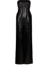 BOTTEGA VENETA STRAPLESS LEATHER JUMPSUIT