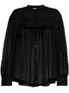 Isabel Marant Étoile 'plalia' Black Shirt With Pleated Details In Black