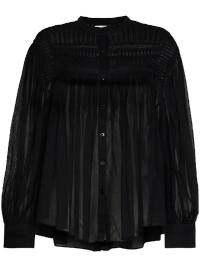 Isabel Marant Étoile 'plalia' Black Shirt With Pleated Details