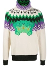 MSGM TEDDY FAIRISLE INTARSIA KNIT JUMPER