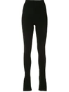Khaite Roonie Stretch-knit Skinny Pants In Black