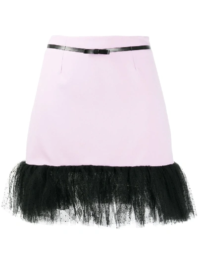 Brognano Tulle Hem Mini Skirt In Purple