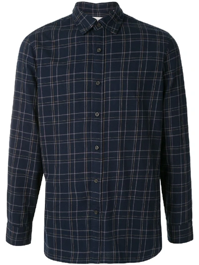 Kent & Curwen Abstract Check Shirt In Blue