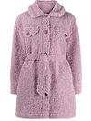 URBANCODE BELTED FAUX-SHEARLING COAT