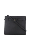 Valextra Medium B-tracollina Leather Shoulder Bag/clutch In Black