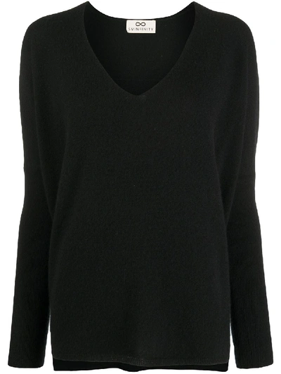 Sminfinity Long-sleeve Knitted Top In Black