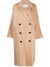 Stand Studio Oversized Double-breasted Coat In Neutrals
