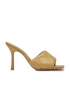 Bottega Veneta Brown Bv Rubber Lido 90 Leather Mules In Brown