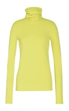 Bottega Veneta Green Viscose Turtleneck In Yellow