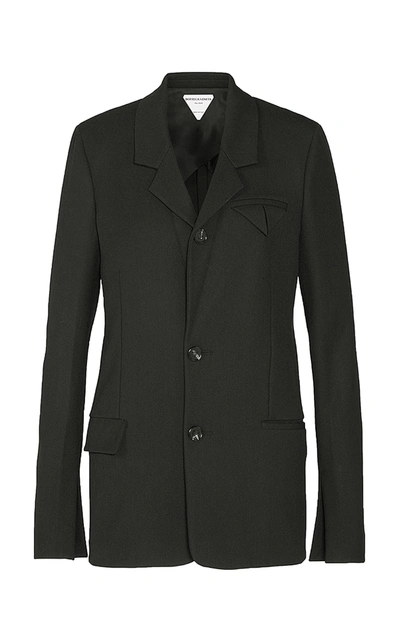 Bottega Veneta Women's Long Single-breasted Twill Blazer In Black