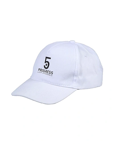 5 Progress Hats In White