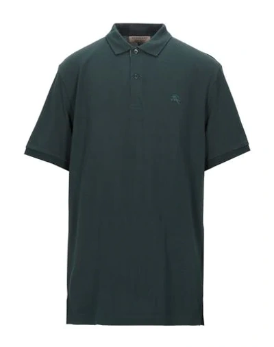 Burberry Polo Shirt In Dark Green