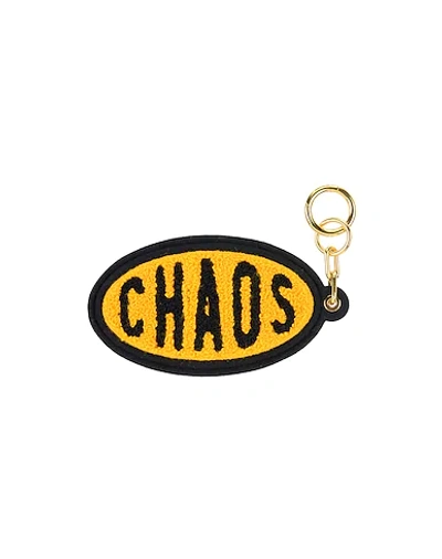 Chaos Oval Logo Chenille Keychain In Yellow