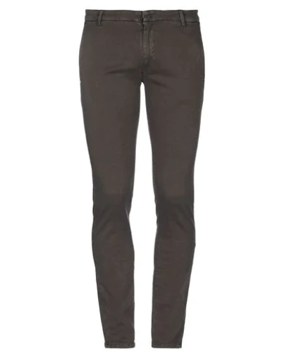 Grey Daniele Alessandrini Casual Pants In Dark Brown