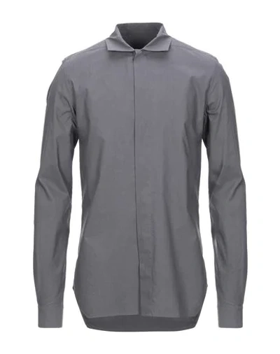 Rick Owens Solid Color Shirt In Grey