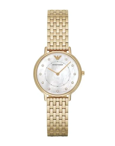Emporio Armani Wrist Watch In Gold