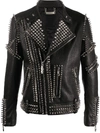 PHILIPP PLEIN STUDDED DOBERMAN BIKER JACKET