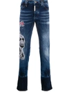 PHILIPP PLEIN STAR MID-RISE STRAIGHT JEANS