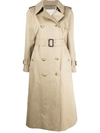 Mackintosh Muirkirk Wool Plaid & Cotton Twill Trench Coat In Neutrals