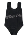 Philipp Plein Embellished Signature Swimsuit In Black