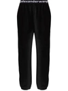 Alexander Wang Stretch Corduroy Pants With Logo Elastic In Black