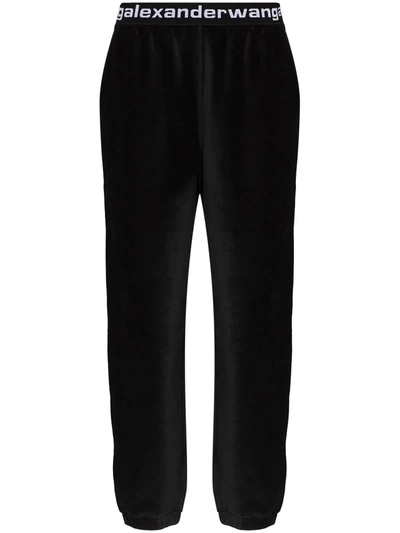 Alexander Wang Stretch Corduroy Trouser With Logo Elastic In Black