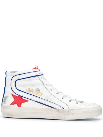 Golden Goose Slide Leather High-top Sneakers In White