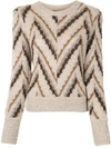 ISABEL MARANT ÉTOILE GLENNY GEOMETRIC INTARSIA JUMPER