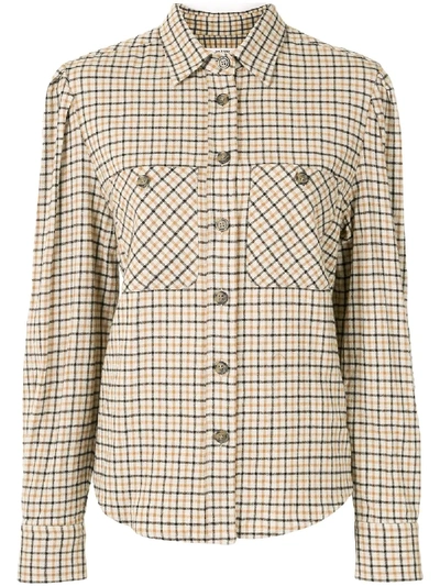 Isabel Marant Étoile Falco Checked Long-sleeved Shirt In Neutrals