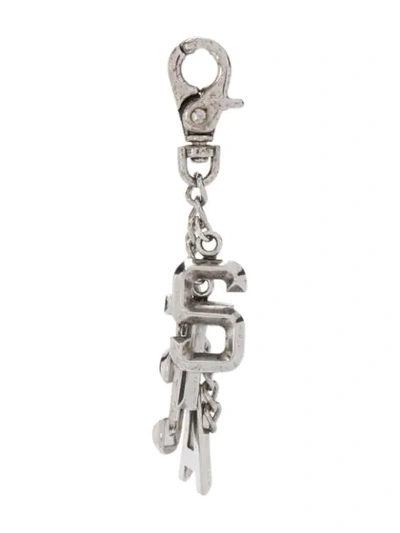 Just Cavalli Stca Logo Charm Keyring In Silver