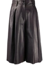 DOLCE & GABBANA PLEATED LEATHER CULOTTES