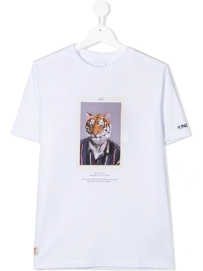 Burberry Teen Character Print Cotton T-shirt In White