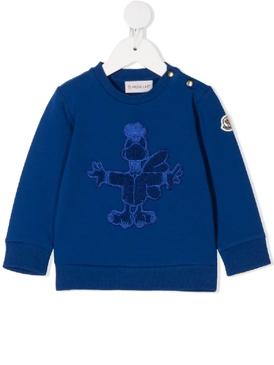 Moncler Babies' Patch Detail Logo Sweatshirt In Blue