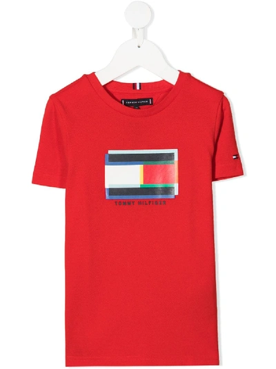 Tommy Hilfiger Junior Babies' Logo Short Sleeved T-shirt In Red