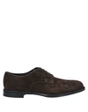 Doucal's Man Lace-up Shoes Dark Brown Size 7 Soft Leather In Brown