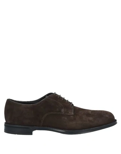 DOUCAL'S DOUCAL'S MAN LACE-UP SHOES DARK BROWN SIZE 9 LEATHER,11937670FG 12