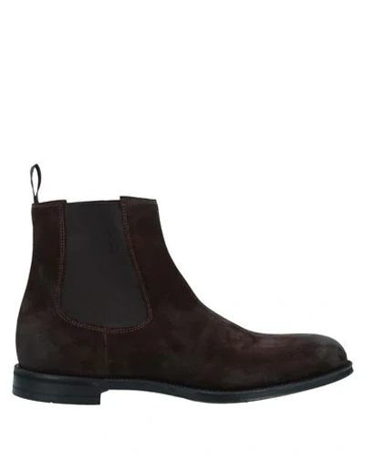 DOUCAL'S DOUCAL'S MAN ANKLE BOOTS DARK BROWN SIZE 9 SOFT LEATHER,11937660VW 17