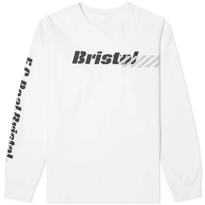 F.c. Real Bristol Long Sleeve Stencil Tee In White