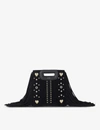 MAJE MINI M EMBELLISHED SUEDE BAG,R03630816