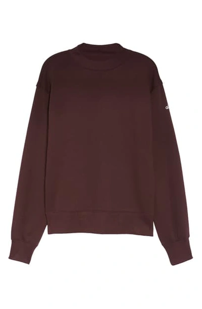 Alo Yoga Freestyle Mock Neck Sweatshirt In Oxblood