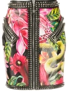 Philipp Plein Floral-print Mini Skirt In Black