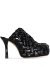 Bottega Veneta Intrecciato 105mm Mules In Black